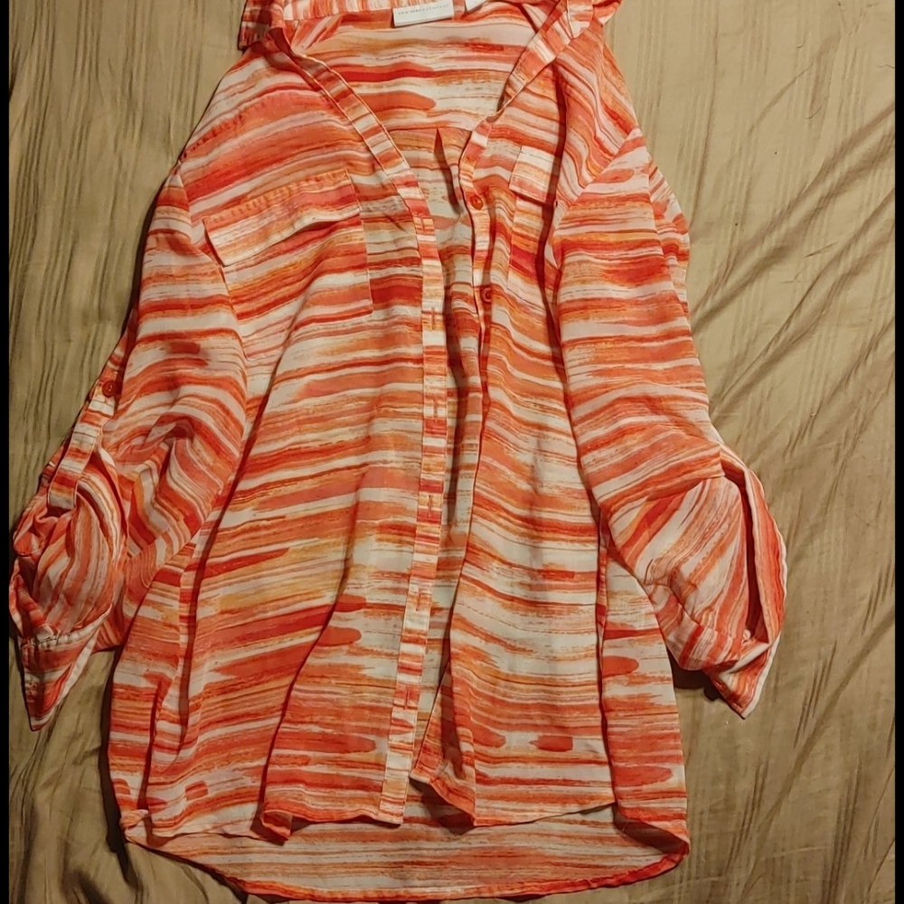 New York & company, medium orange shirt.